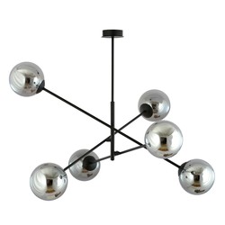 LED pendel Linear 6 Sort/Grafitt pendellampe - Ø14 cm, E14, 230V, uten lyskilde