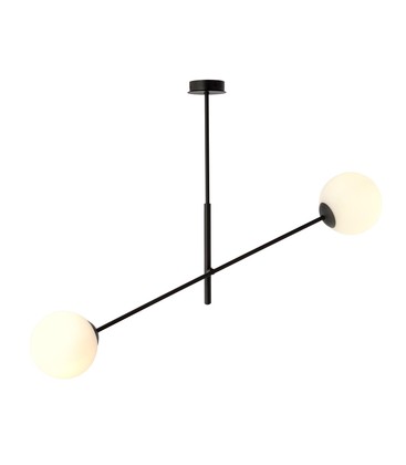 Linear 2 Sort/Opal pendellampe - Ø15 cm, E14, 230V, uten lyspære