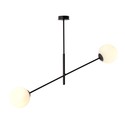 Linear 2 Sort/Opal pendellampe - Ø15 cm, E14, 230V, uten lyspære
