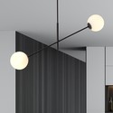 Linear 2 Sort/Opal pendellampe - Ø15 cm, E14, 230V, uten lyspære