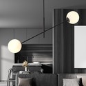 Linear 2 Sort/Opal pendellampe - Ø15 cm, E14, 230V, uten lyspære