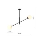 Linear 2 Sort/Opal pendellampe - Ø15 cm, E14, 230V, uten lyspære