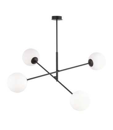 Linear 4 Sort/Opal pendellampe - Ø15 cm, E14, 230V, uten lyskilde