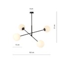 Linear 4 Sort/Opal pendellampe - Ø15 cm, E14, 230V, uten lyskilde