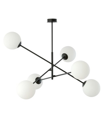 Linear 6 Sort/Opal pendellampe - Ø15 cm, E14, 230V, uten lyskilde Linear 6 Sort/Opal pendellampe - Ø15 cm, E14, 230V, uten lyskilde