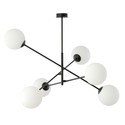 Linear 6 Sort/Opal pendellampe - Ø15 cm, E14, 230V, uten lyskilde