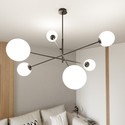 Linear 6 Sort/Opal pendellampe - Ø15 cm, E14, 230V, uten lyskilde
