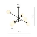 Linear 6 Sort/Opal pendellampe - Ø15 cm, E14, 230V, uten lyskilde