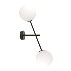 Innendørs vegglampe Linear K2 Sort/Opal vegglampe - Ø15 cm, E14, 230V, uten lyskilde