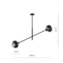 Linear 2 Sort/Stripe pendellampe - Ø14 cm, E14, 230V, uten lyskilde