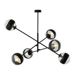 LED pendel Linear 6 Sort/Stripe pendellampe - Ø14 cm, E14, 230V, uten lyskilde