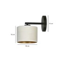 Hilde K1 Sort/Hvit vegglampe - Ø20 cm, E27, 230V, uten lyskilde