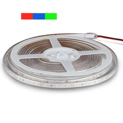 Enkeltfarget LED strip 12V V-Tac 3,6W/m sprutsikker LED stripe - 5m, 60 LED per meter, Farget lys, Rød/Blå