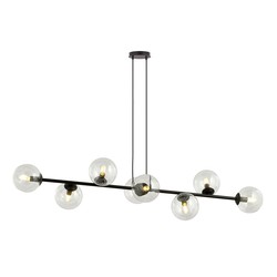 LED pendel Rossi 8 Sort/Transparent pendellampe - Ø14 cm, E14, 230V, uten lyspære
