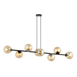 LED pendel Rossi 8 Sort/Amber pendellampe - Ø14 cm, E14, 230V, uten lyskilde