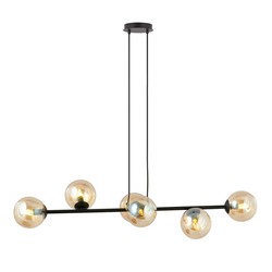 LED pendel Rossi 6 Sort/Amber pendellampe - Ø14 cm, E14, 230V, uten lyskilde