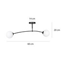 Pregos 2 Sort taklampe - Ø15 cm, E14, 230V, uten lyskilde