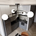 Pregos 4 Sort taklampe - Ø15 cm, E14, 230V, uten lyskilde