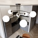 Pregos 6 Sort taklampe - Ø15 cm, E14, 230V, uten lyskilde