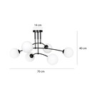 Pregos 6 Sort taklampe - Ø15 cm, E14, 230V, uten lyskilde