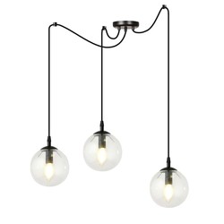 LED pendel Gigi 3 Sort/Transparent pendellampe - Ø14 cm, E14, 230V, uten lyskilde