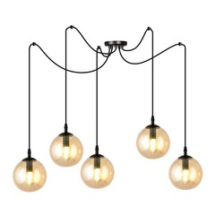 LED pendel Gigi 5 Sort/Rav pendellampe - Ø14 cm, E14, 230V, uten lyskilde
