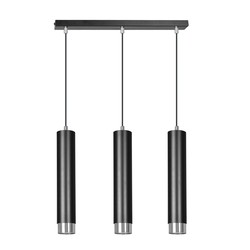LED pendel Kibo 3 Sort/Krom pendellampe - GU10, 230V, uten lyspære