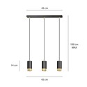 Fumiko 3 Sort/Gull pendellampe - GU10, 230V, uten lyskilde