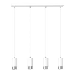  Fumiko 4 Hvit/Krom pendellampe - GU10, 230V, uten lyskilde