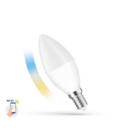 LED 5W Smart Home LED pære - Tuya/Smart Life, Google Home, Amazon Alexa kompatibel, C38, E14