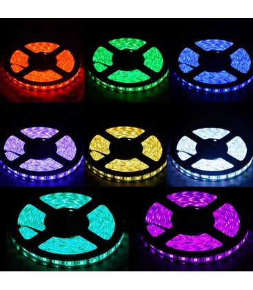 14W/m RGB vanntett LED strip - 5m, IP68, 60 LED per meter