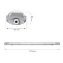 Limea T8 LED armatur - Til 2x 120cm LED rør, IP65 vanntett, gjennomgangskobling, uten rør