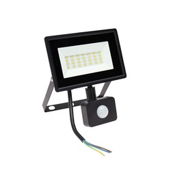 Spectrum LED LED-lyskaster med sensor, 20W IP44 - 120x170x53mm SVART med PIR-sensor