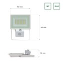 NOCTIS LUX 3 Lyskaster 30W 230V IP44 150x190x53mm HVIT med PIR-sensor