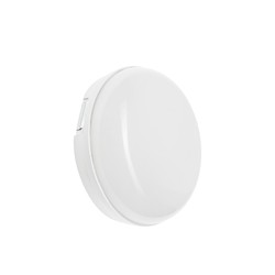 Utendørs vegglampe Outlet: Spectrum 8W LED hvit vegglampe - Rund, IP54, 230V, inkl. lyskilde