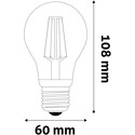 3,8W LED pære - 212 lm/W, A60, karbon filamenter, klart glas, E27