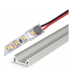 LED belysning Outlet: STRIP CLIP 10 mm, tynn IP20, for ensfargede strimler, for aluminiumsprofiler