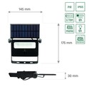 Spectrum 2W LED solcelle lyskaster - Innebygd batteri, med sensor, utendørs