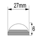 50 cm LED skapbelysning - 6mm høy, 12V DC, 4W, med plugg