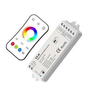 LEDlife rWave RGB+CCT controller med fjernkontroll og holder - 12V (180W), 24V (360W)