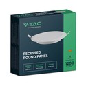 V-Tac 12W LED panel downlight - Hull: Ø15,5 cm, Mål: Ø17 cm, 230V