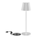 V-Tac oppladbar bordlampe, trådløs - Hvit, IP54 utendørs bordlampe, touch dimbar