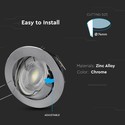 Downlight kit uten lyskilde - Hull: Ø7,4 cm, Mål: Ø8,2 cm, krom, velg MR16 eller GU10 fatning