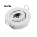 1W downlight hvit - Hull: Ø4,2 cm, Mål: Ø5,2 cm, 2,2 cm høy, dimbar, 12V/24V