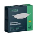 V-Tac 6W LED panel downlight - Hull: Ø11 cm, Mål: Ø12,5 cm, 230V