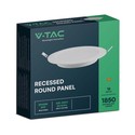 V-Tac 18W LED panel downlight - Hull: Ø20,5 cm, Mål: Ø22,8 cm, 230V