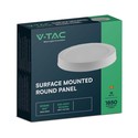 V-Tac 18W LED taklampe - Ø21,5cm, Høyde: 3cm, hvit kant, inkl. lyskilde