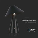 V-Tac oppladbar 3i1 bordlampe - Sort, IP20, touch dimbar
