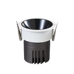 LED downlights 11W downlight - RA92, Hull: Ø7,5 cm, Mål: Ø8,4 cm, svart reflektor, hvit kant, dimbar, 230V