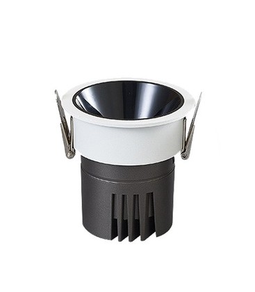 11W downlight - RA92, Hull: Ø7,5 cm, Mål: Ø8,4 cm, svart reflektor, hvit kant, dimbar, 230V 11W downlight - RA92, Hull: Ø7,5 cm, Mål: Ø8,4 cm, svart reflektor, hvit kant, dimbar, 230V